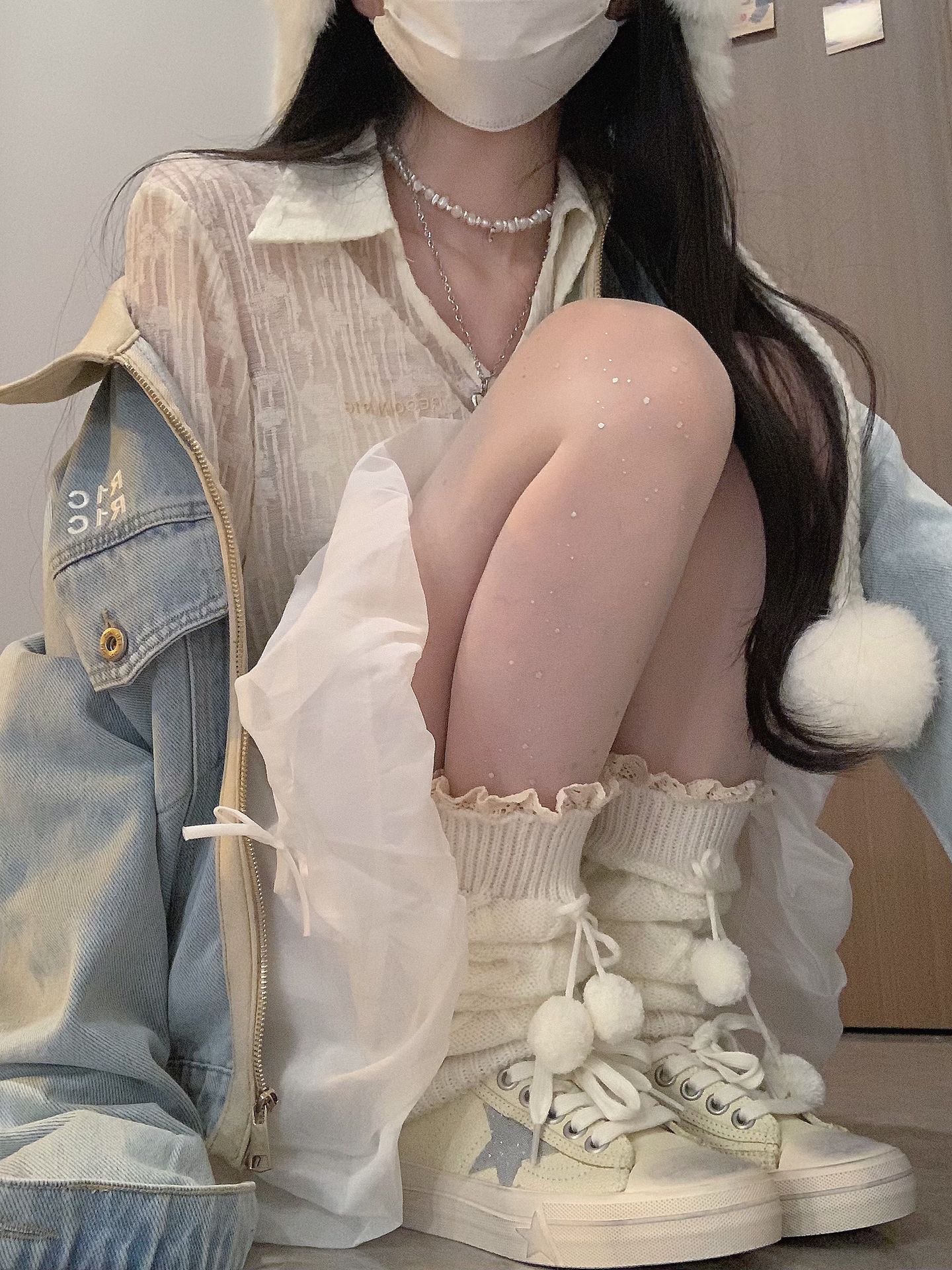灯芯绒 基础袖 轻粉色 灰羽色  - VALI鞋履AI设计主图