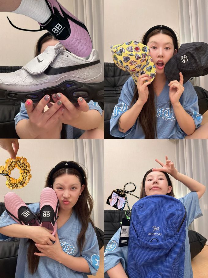 棉麻 H型 基础袖 印花 电光蓝 