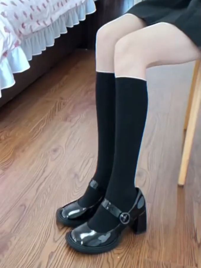 圆头 袢扣 中口鞋 皮革 
