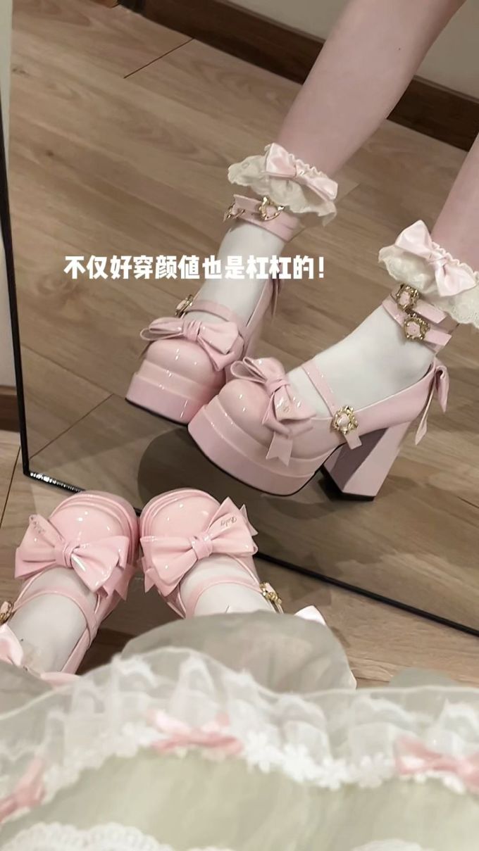 厚底 圆头 袢扣 浅口鞋 皮革 