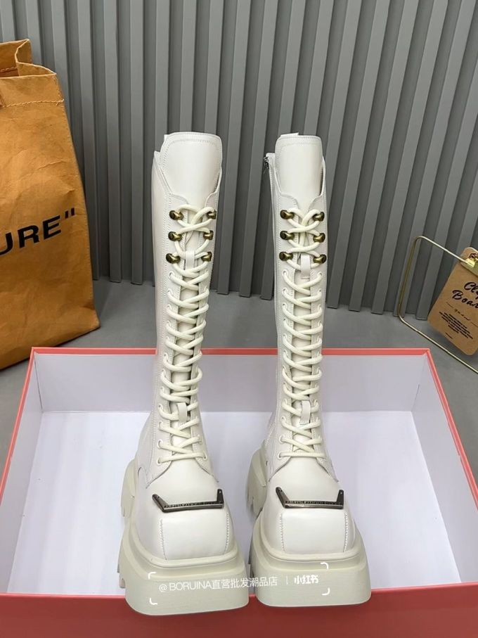 方头 系带 皮革 