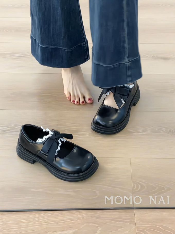 圆头 低帮 深口鞋 皮革 