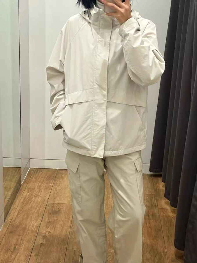 防护功能 H型 连帽领 中长袖 插肩袖 骨白色 草纸色 浅米灰色 芦笋白 基础拉链 
