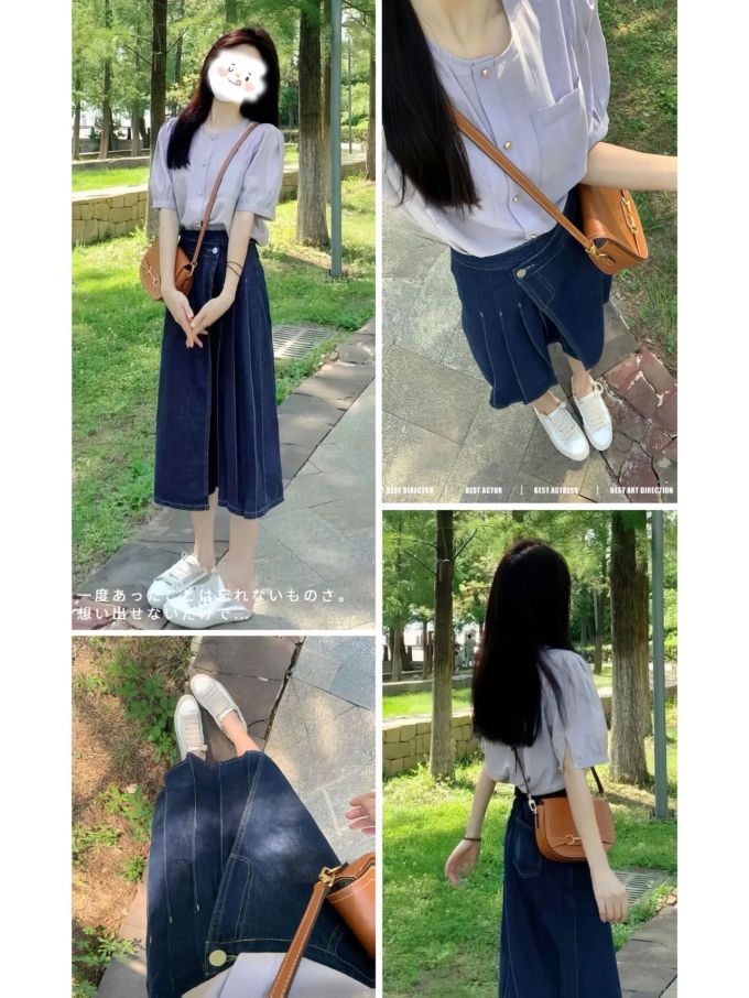 棉麻 H型 衬衫领 基础袖 淡紫蓝色 石南花紫 薰衣草灰紫 淡雾紫色 基础扣饰 韩系休闲 休闲 