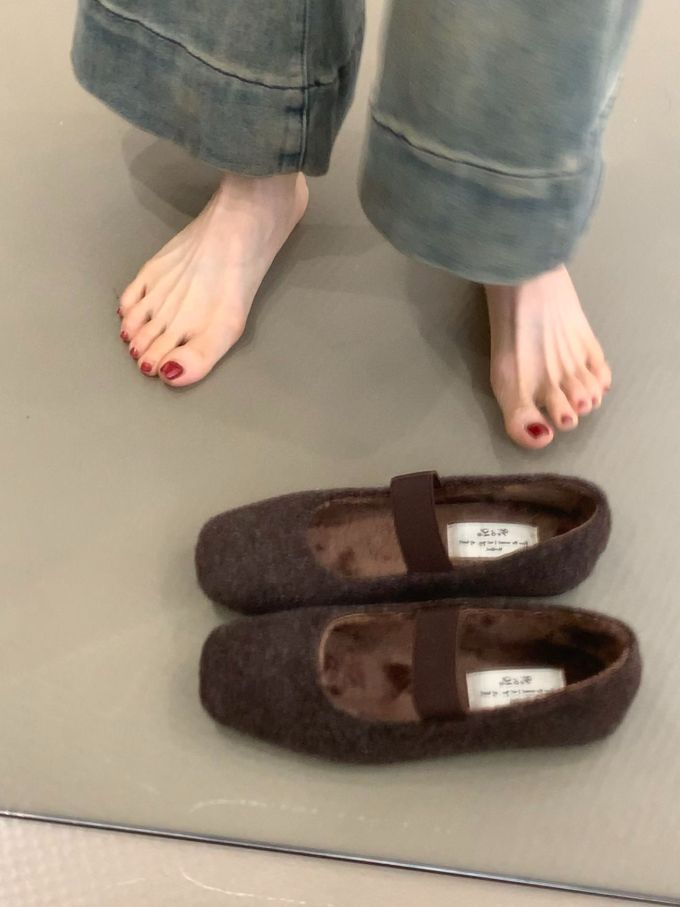方头 松紧带 中口鞋 绒毛/绒面 