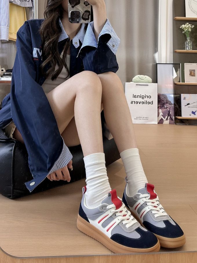 棉麻 H型 基础袖 拼接 夜蓝色 基础扣饰 学院风 