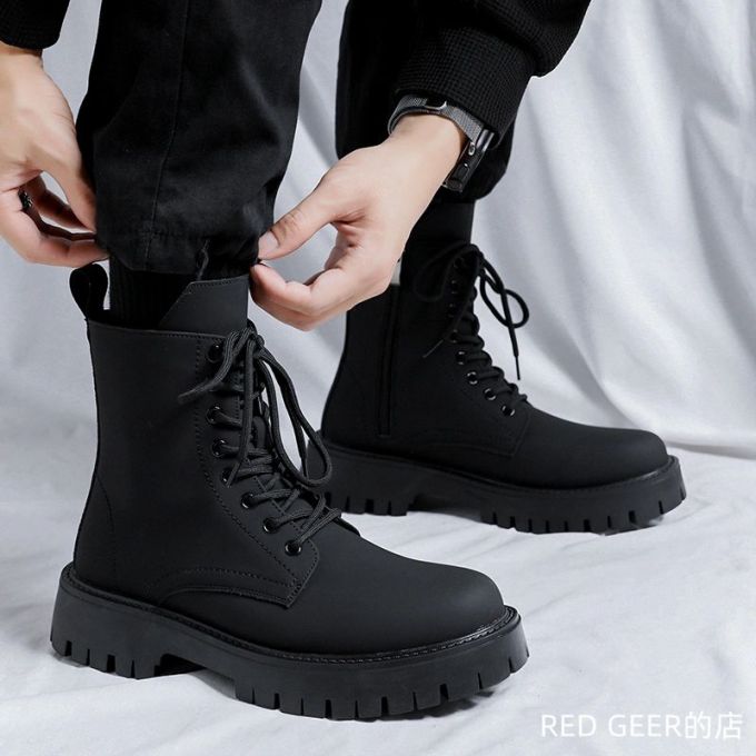 圆头 系带 皮革 