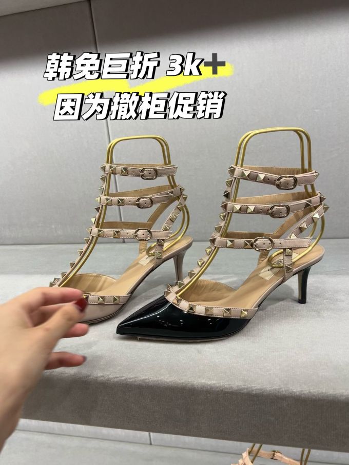 细跟 无帮 袢扣 皮革 