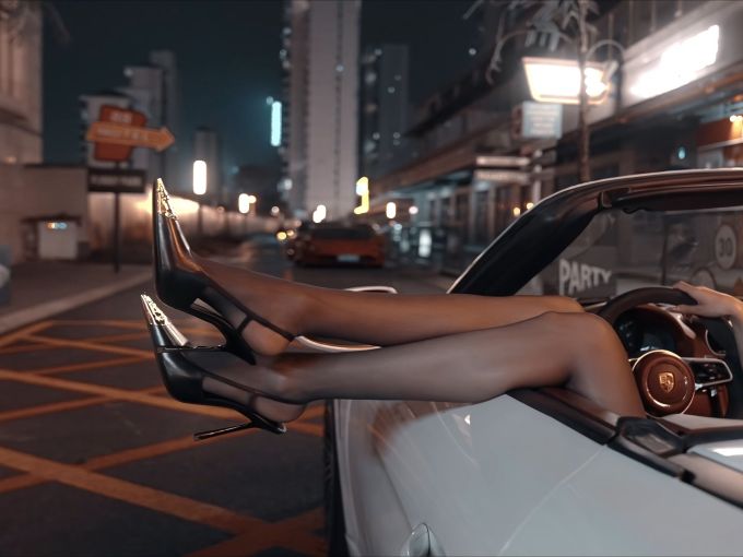 高跟 无帮 皮革 