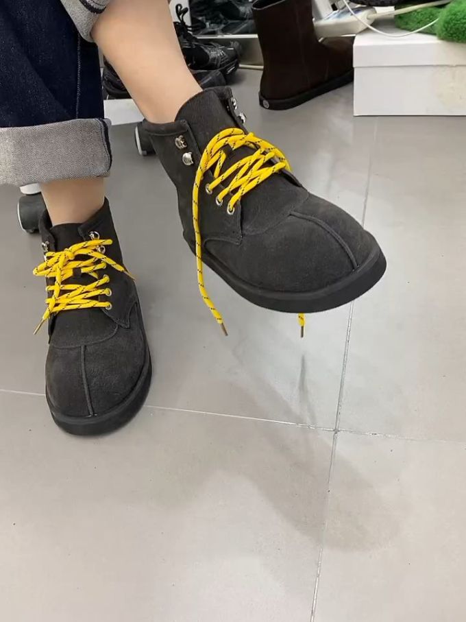 圆头 中帮 弹力绳 皮革 