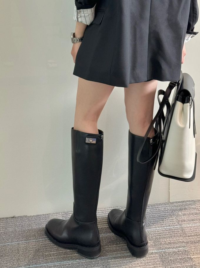 圆头 拉链 皮革