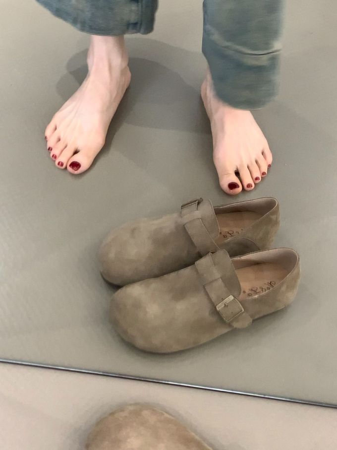 低帮 袢扣 深口鞋 皮革 