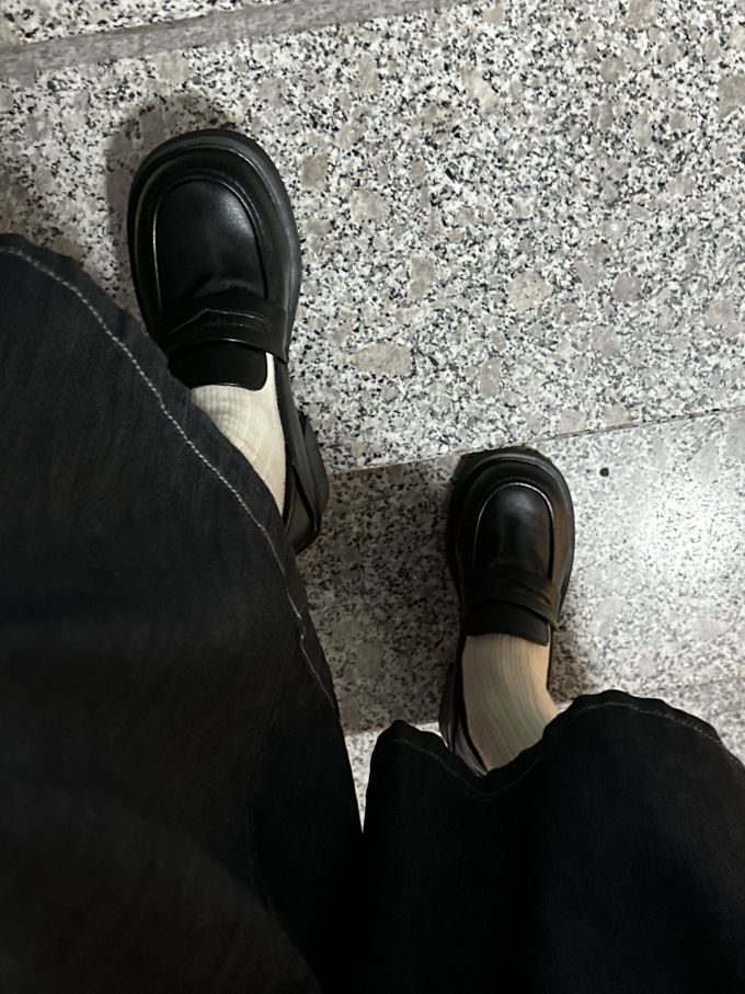 圆头 中口鞋 皮革 