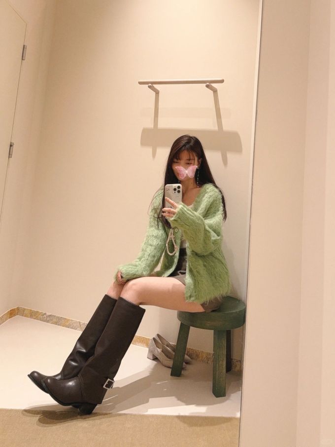 毛纺 基础袖 细针 青橄榄色 韩系休闲 休闲 