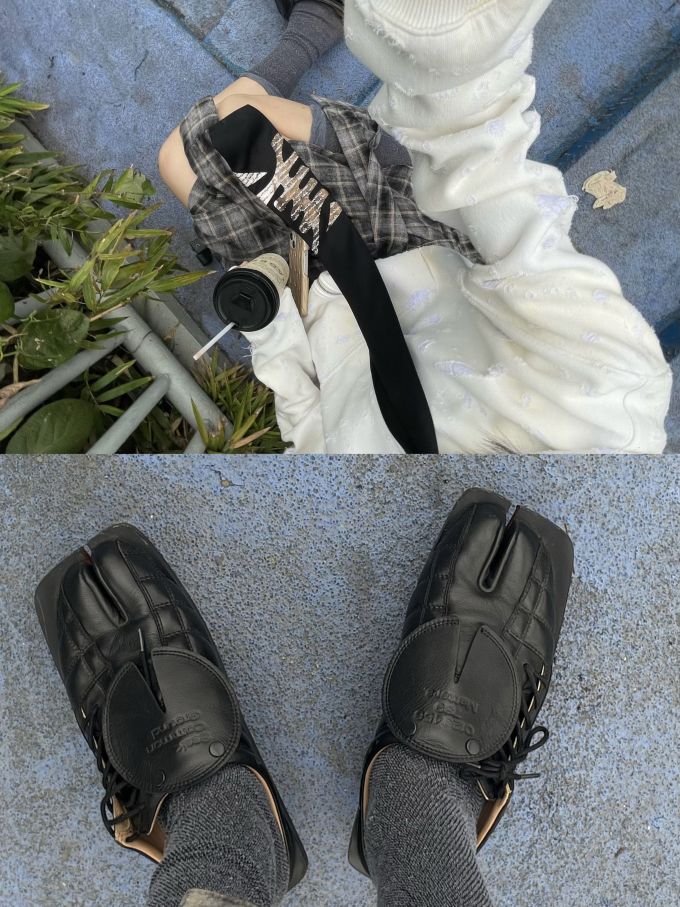 异形头-分趾 低帮 深口鞋 皮革 