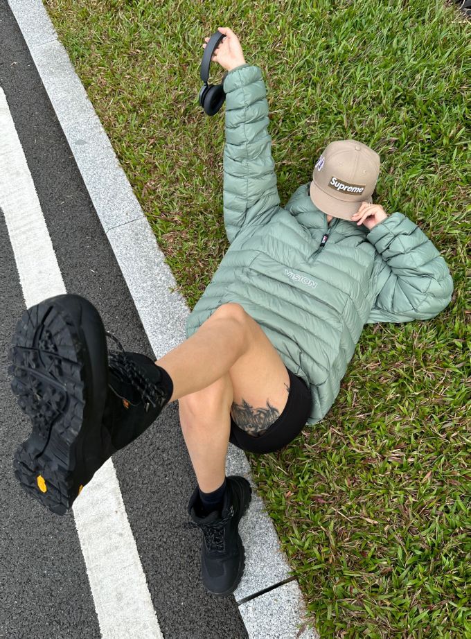 防护功能 H型 连帽领 中长袖 棉羽绒袖 绗缝 海灰色 暗海湾绿色 