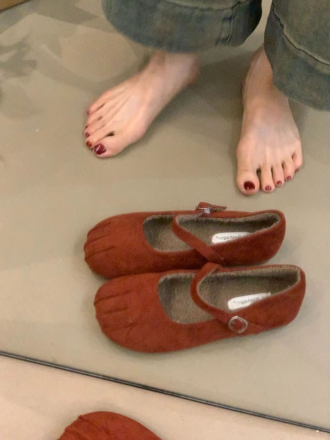 异形头-分趾 中口鞋 皮革 