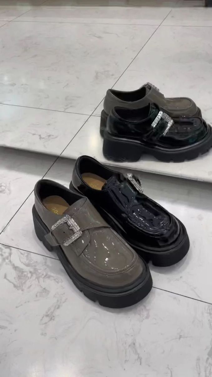 厚底 圆头 低帮 深口鞋 皮革 