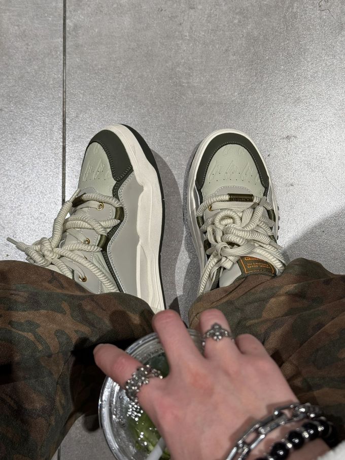 高帮 系带 皮革 