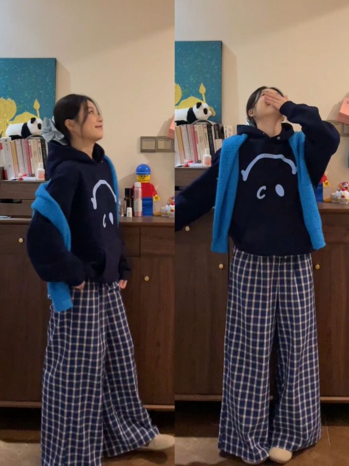 棉麻 满印&循环 夜蓝色 韩系休闲 休闲