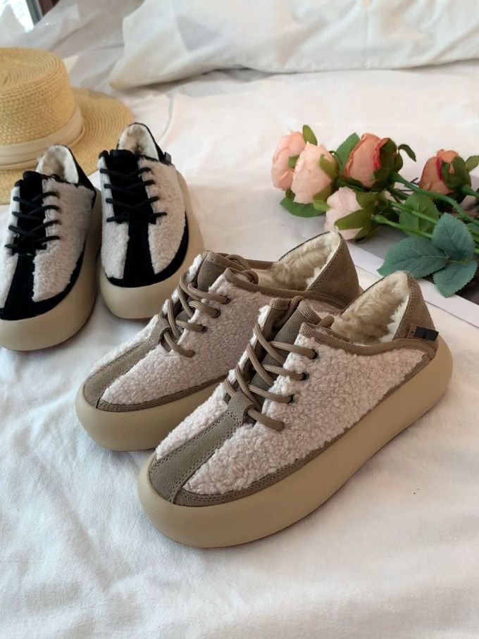 低帮 系带 绒毛/绒面 