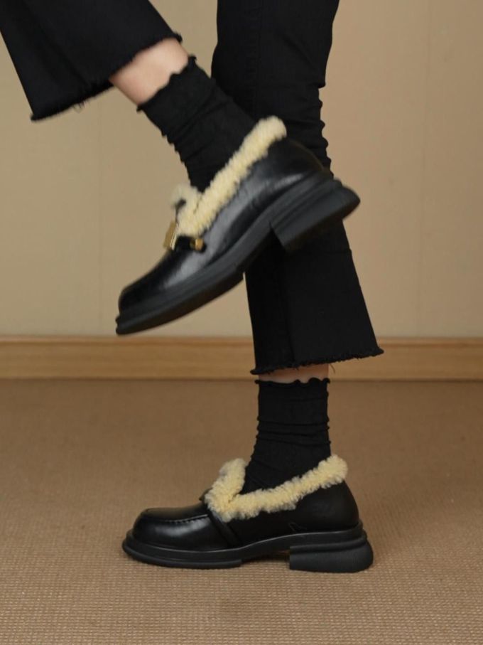 低帮 深口鞋 皮革 