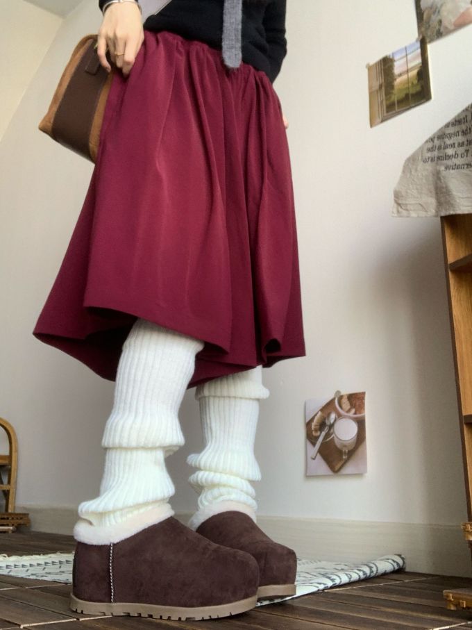 呢绒 A型 抽褶 滑板车红 