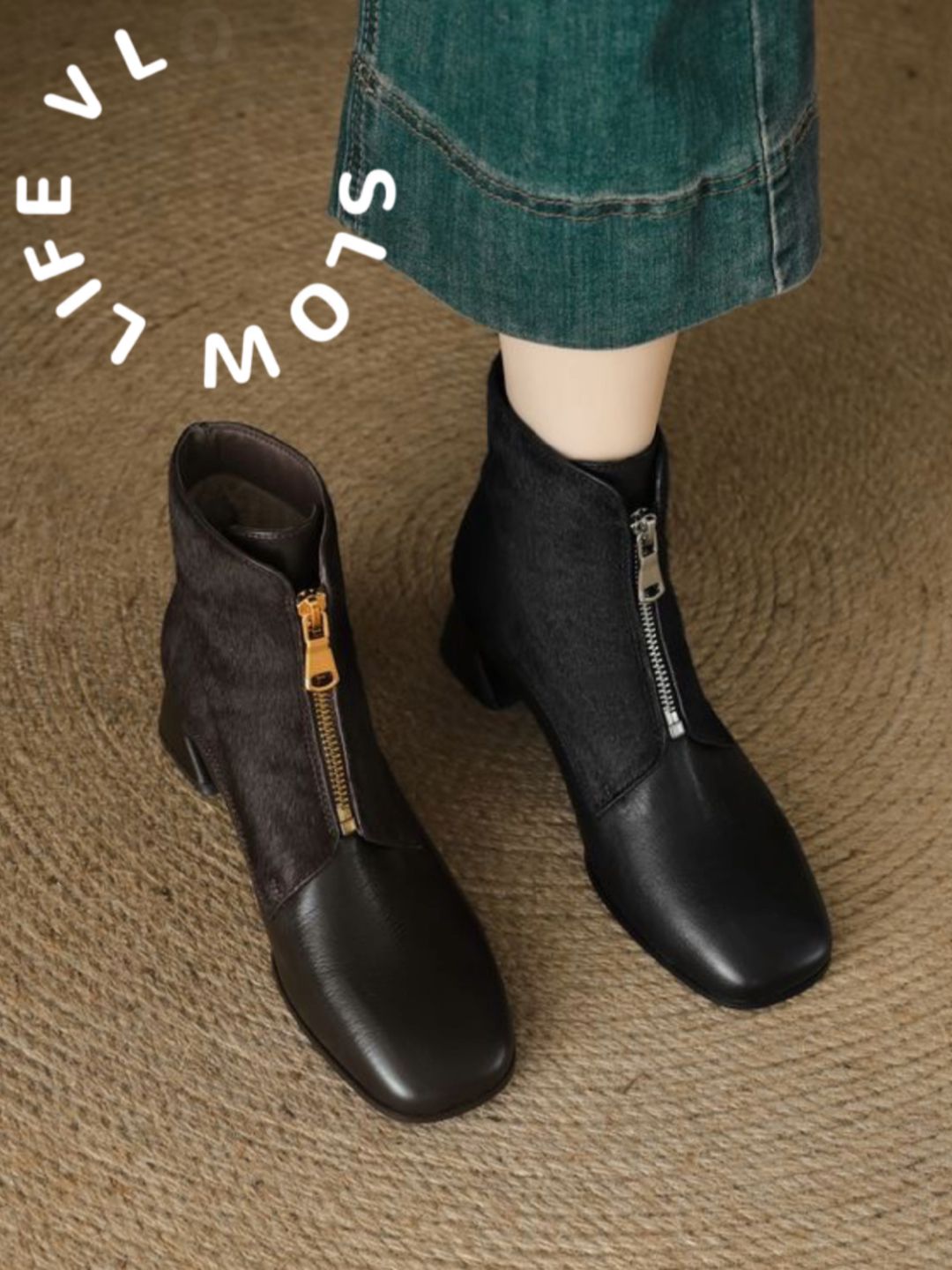 方头 拉链  - VALI鞋履AI设计主图