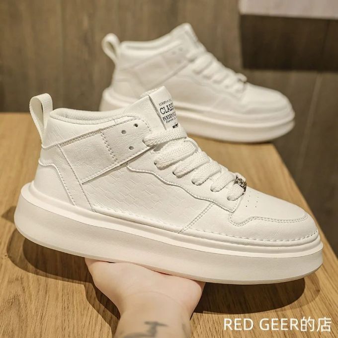 中帮 松紧带 皮革