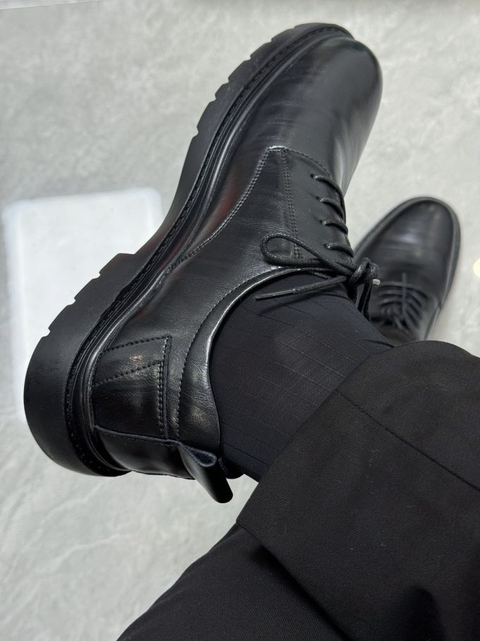 圆头 系带 皮革 