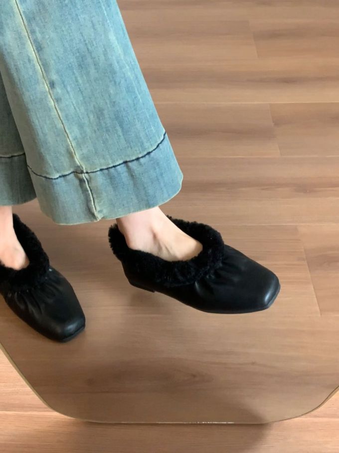 方头 中口鞋 皮革