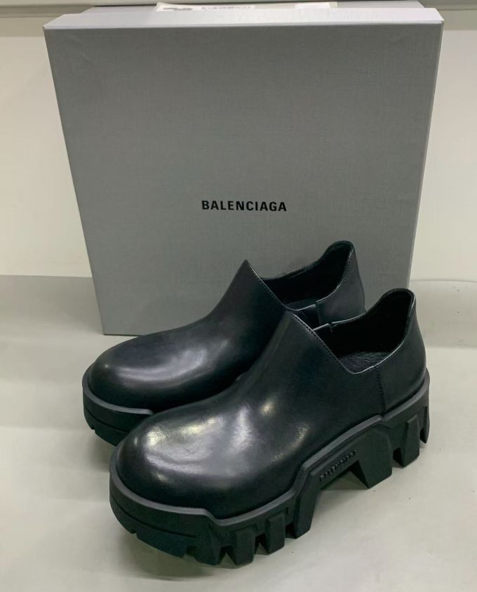 厚底 圆头 皮革 