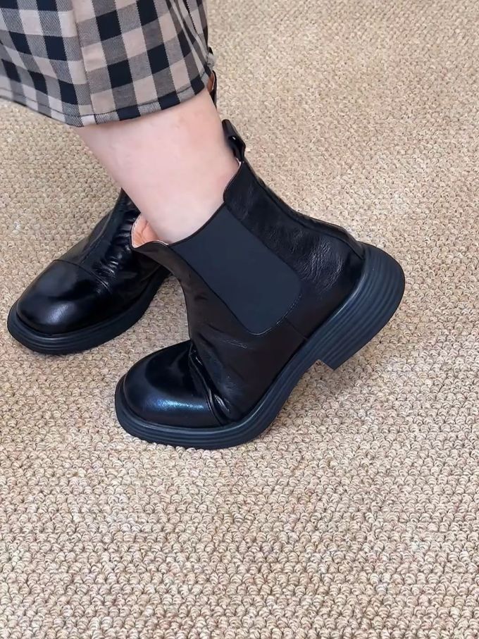 圆头 松紧带 皮革 