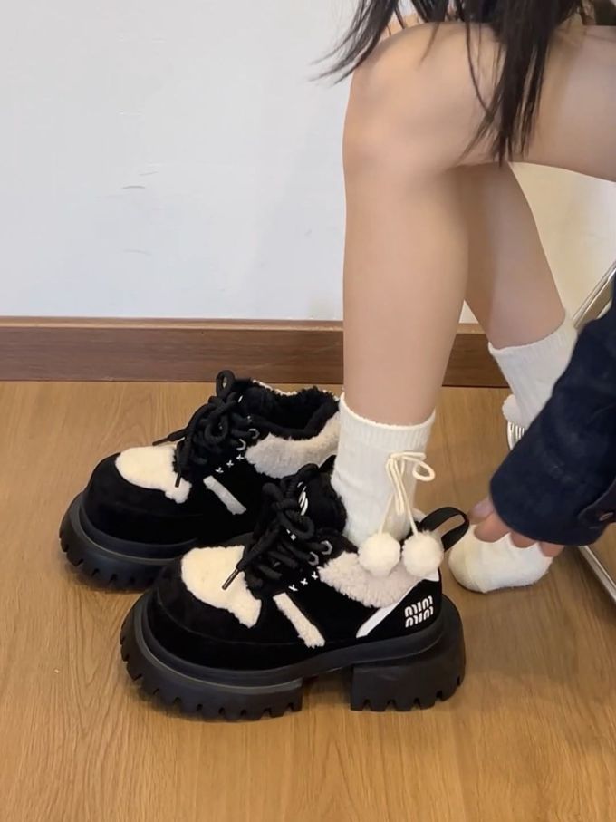 低帮 系带 绒毛/绒面 