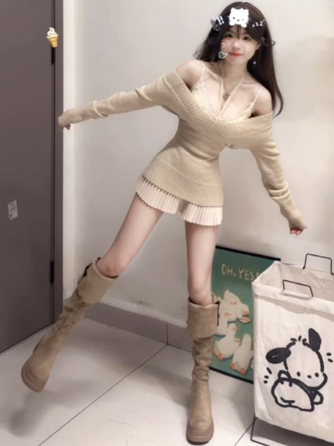 毛纺 细针 针织螺纹 自然色 烟灰色 纯粹的幸福 甜妹风 甜美 