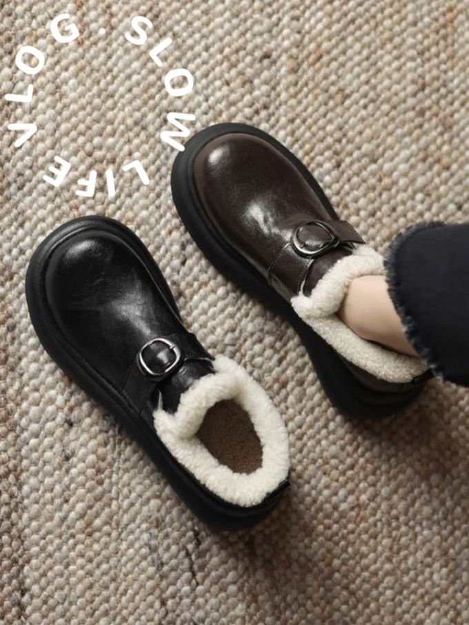圆头 低帮 皮革 