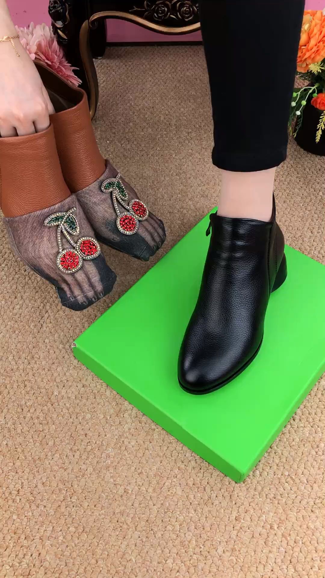 踢踏舞鞋色 菊苣咖啡  - VALI鞋履AI设计主图