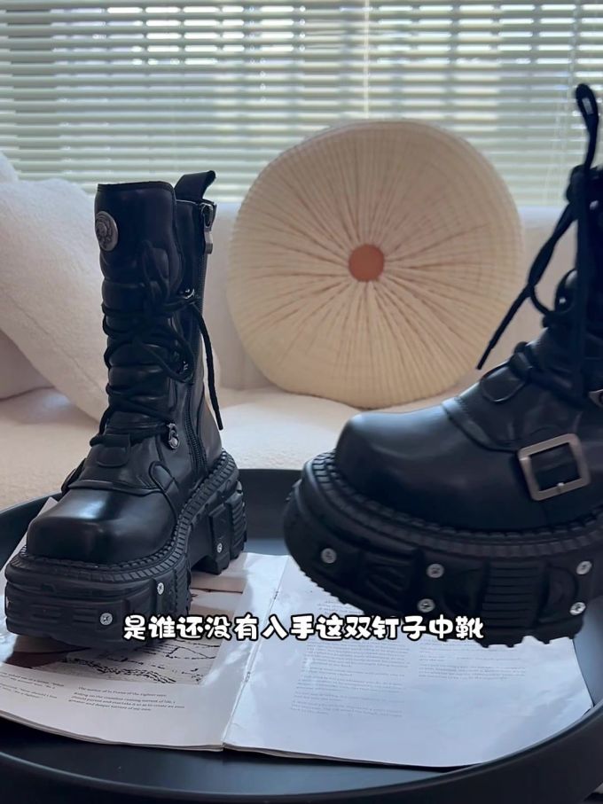 圆头 系带 皮革 
