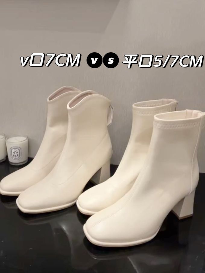 高跟 粗跟 方头 皮革 
