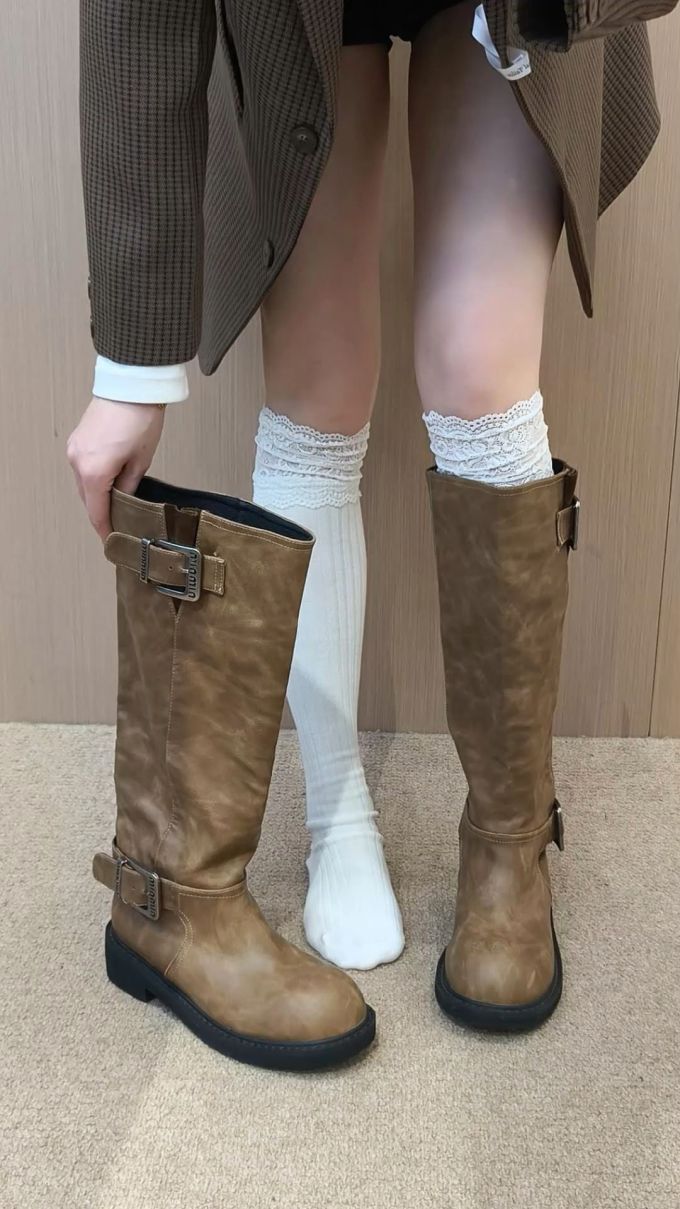 圆头 袢扣 皮革 