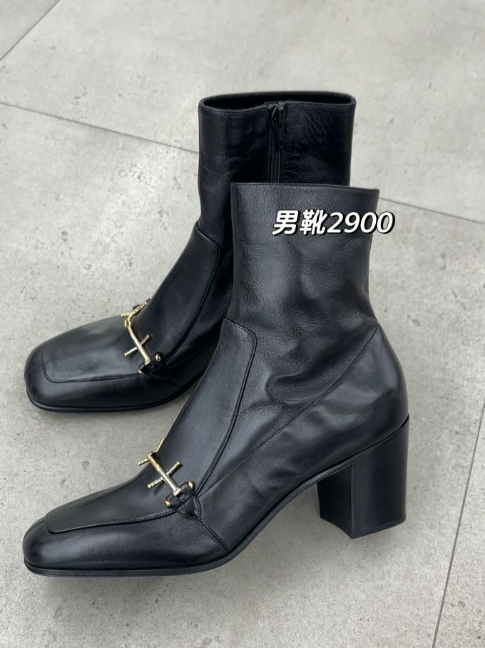 方头 拉链 皮革