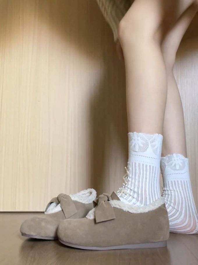 平底 无帮 皮革 
