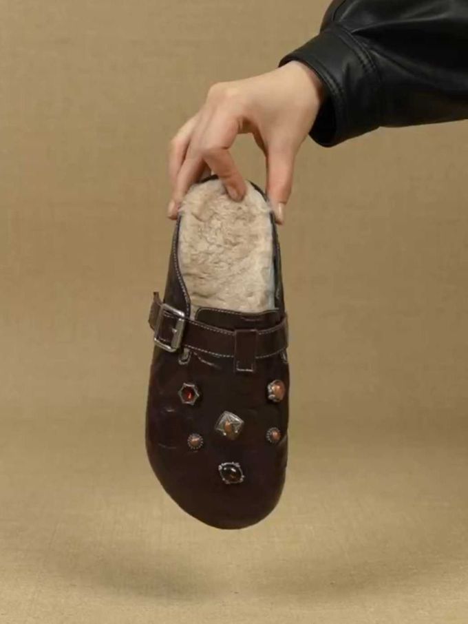 圆头 低帮 袢扣 中口鞋 皮革 