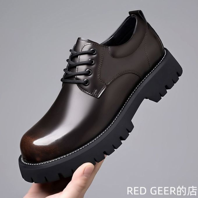 厚底 圆头 系带 皮革