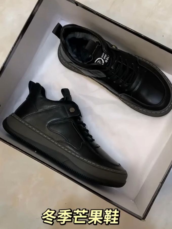 中帮 系带 皮革 