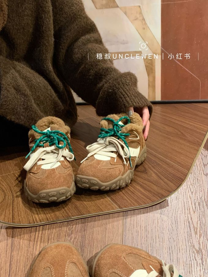 低帮 系带 绒毛/绒面 