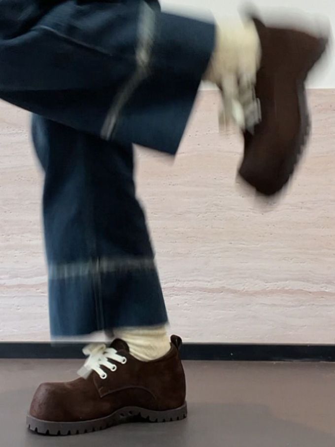 圆头 系带 皮革 