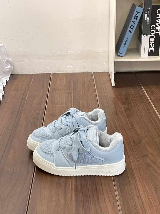 低帮 系带 绒毛/绒面 