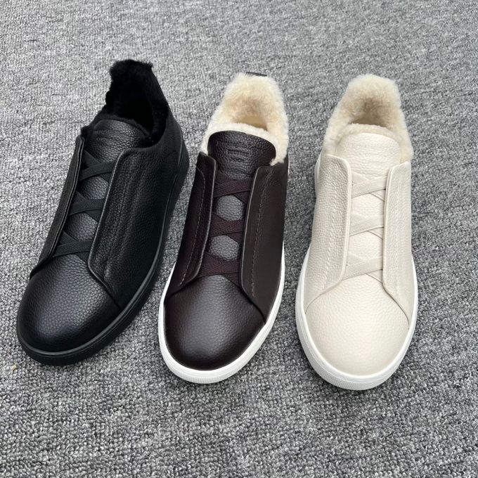 低帮 松紧带 皮革 