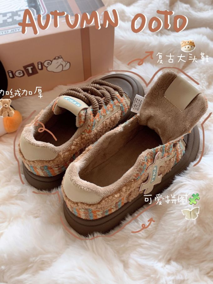 低帮 系带 绒毛/绒面 